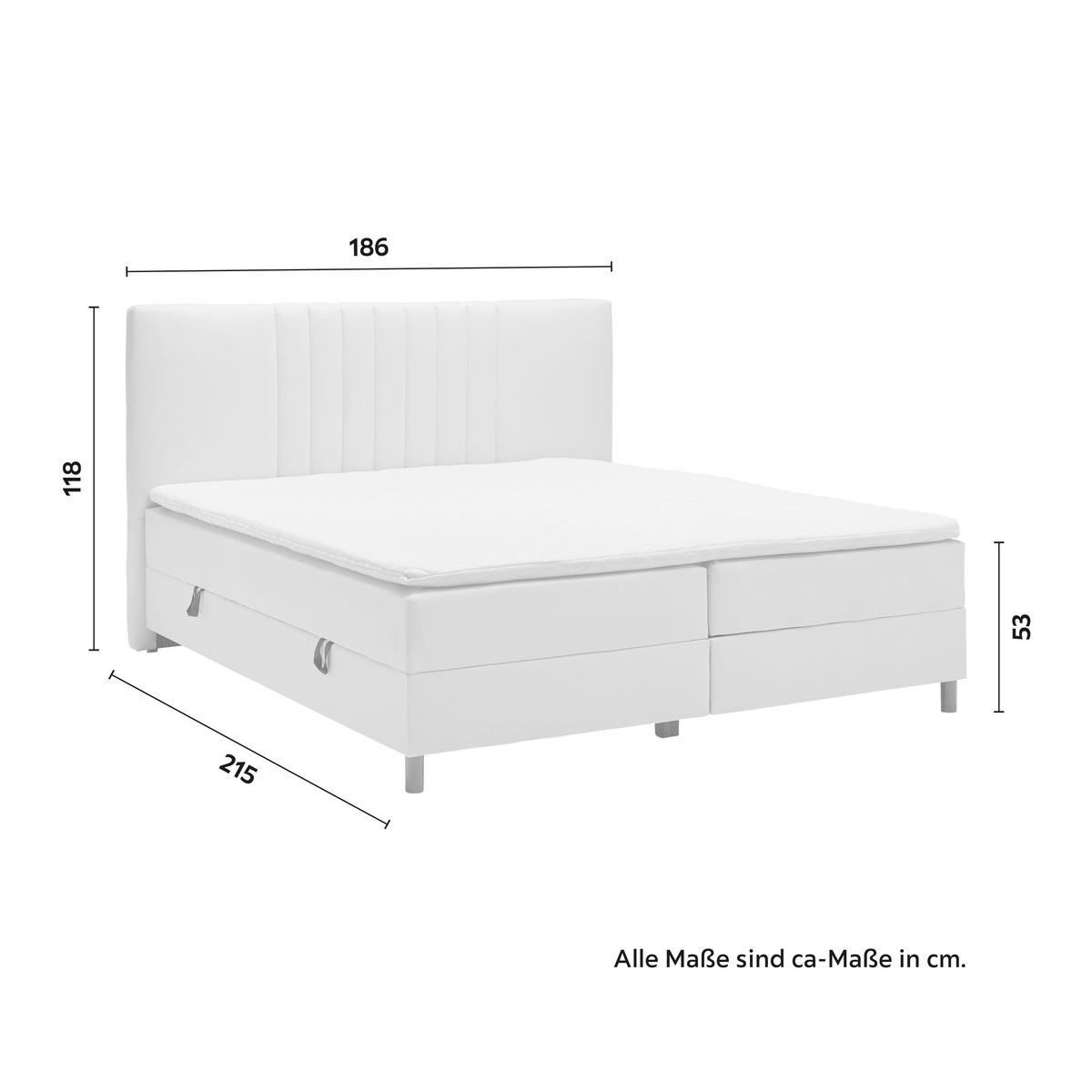 Boxbett Roma ca. 180x200 cm Beige mit Topper - Beige/Schwarz, MODERN, Holz/Textil (180/200cm) - Bessagi Home