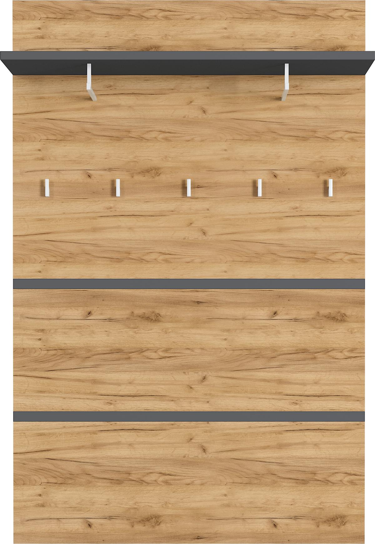 PANEL DO PRZEDPOKOJU GW-LISSABON - kolor dębowy/antracytowy, Design, materiał drewnopochodny (96/147/30cm)