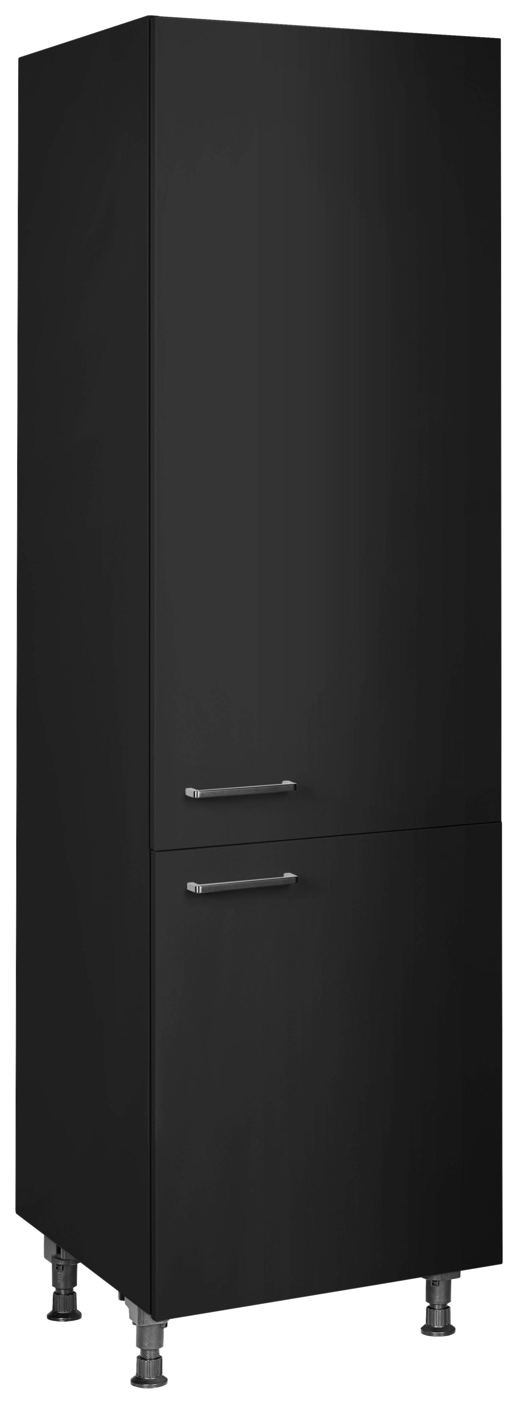 Geschirrschrank Touch Schwarz - Edelstahlfarben/Schwarz, MODERN, Holzwerkstoff/Metall (60/216,6/58cm) - Nobilia
