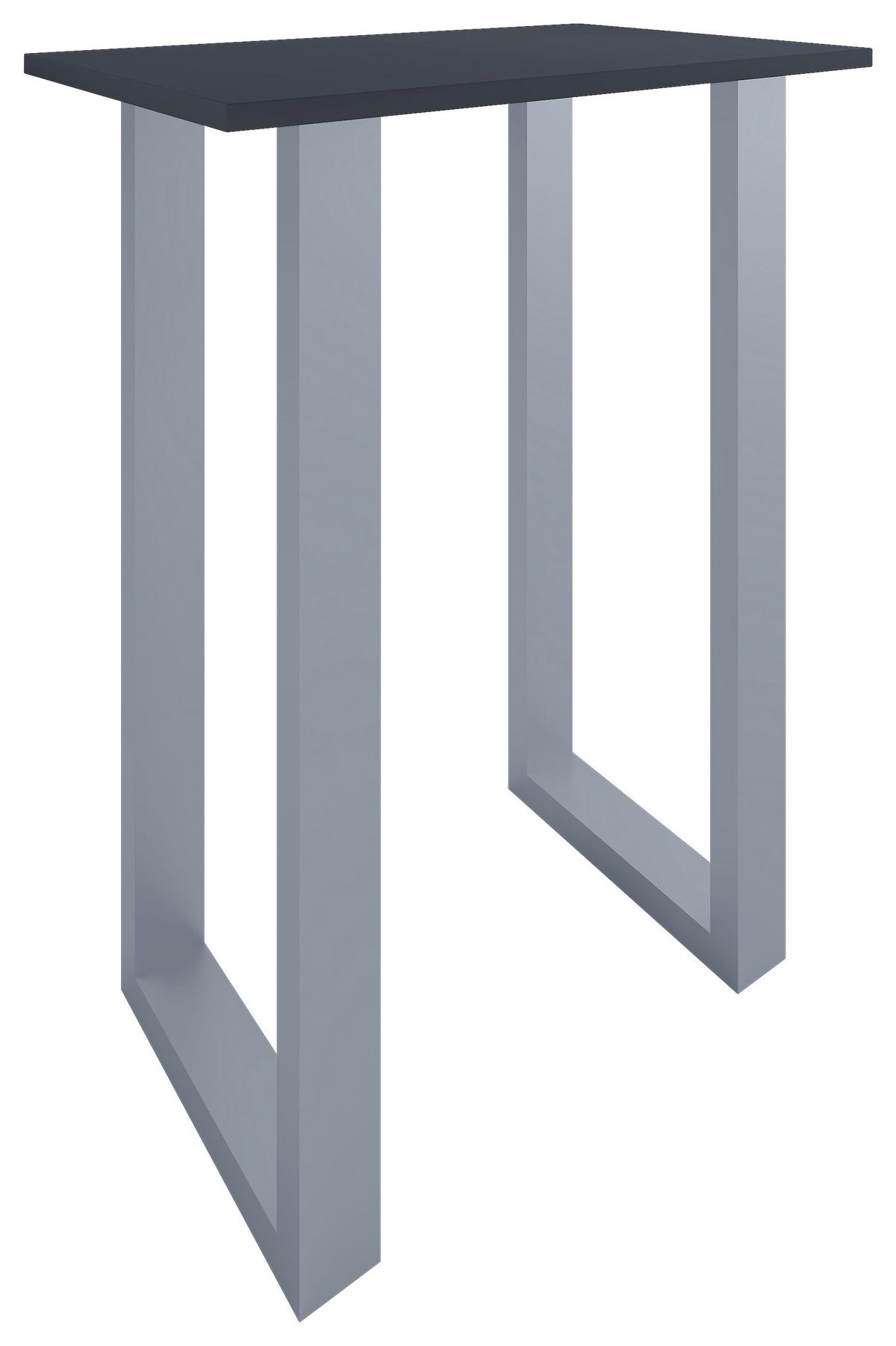 BARTISCH XONA B 80X50 - Anthrazit/Silberfarben, Konventionell, Holzwerkstoff/Metall (80/102/50cm)