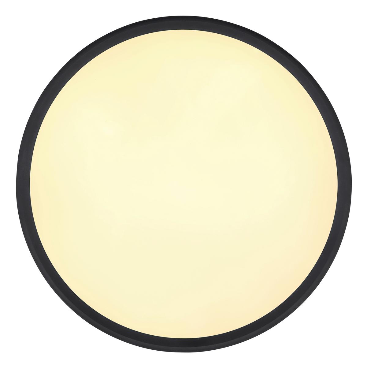 LED-Deckenleuchte Belissa Opal/Schwarz max. 58 Watt - Opal/Schwarz, Design, Kunststoff/Metall (50/5cm) - Globo