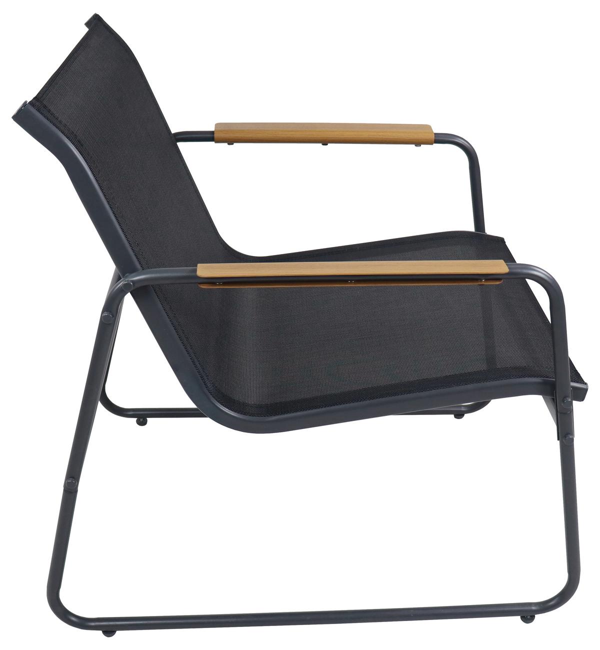 GARTENMÖBEL-SET LEXILA 4-TLG - Schwarz, Modern, Glas/Kunststoff - Gardenson