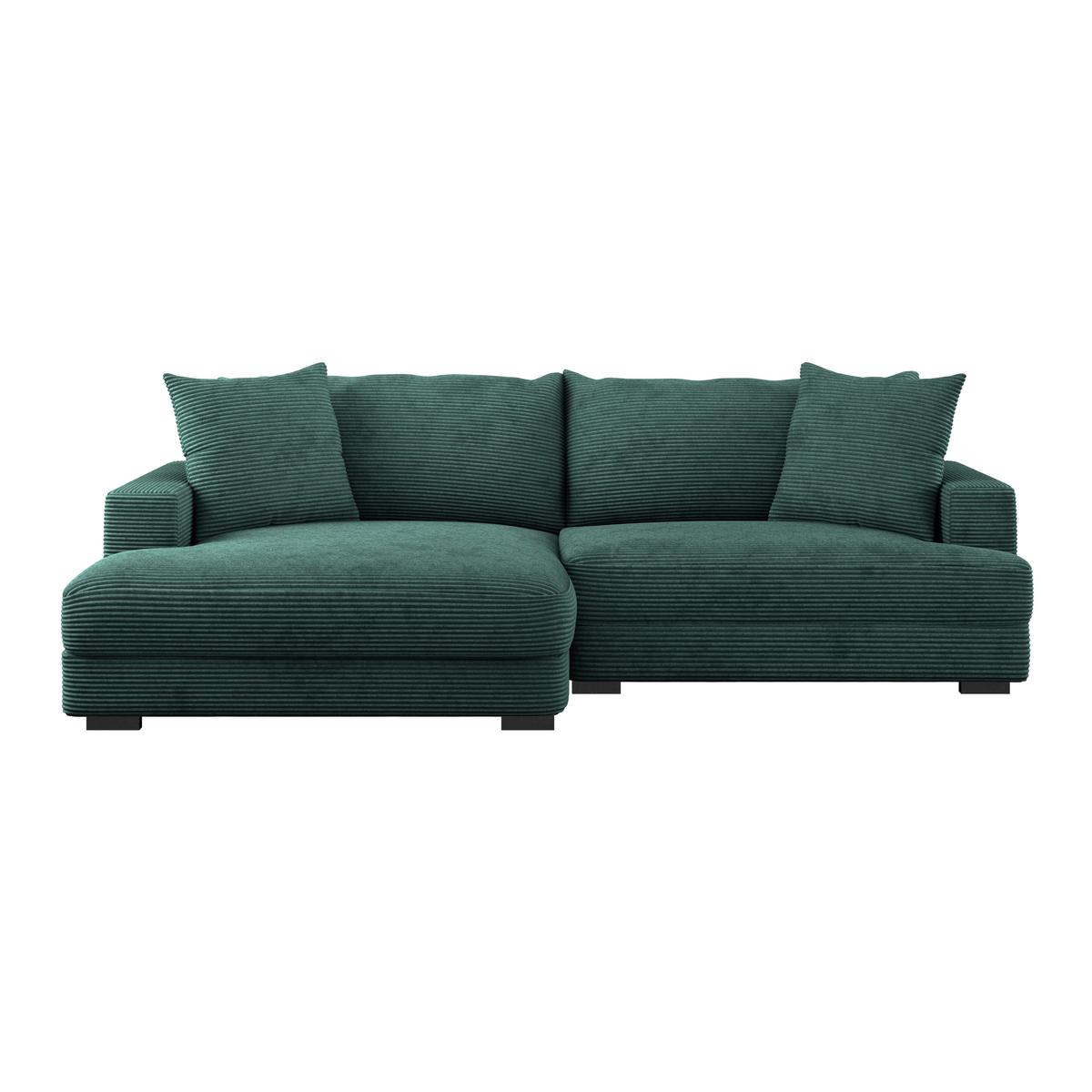 Kutna Garnitura Pelle - tamno zelena/crna, Moderno, tekstil (180/265cm) - Modern Living