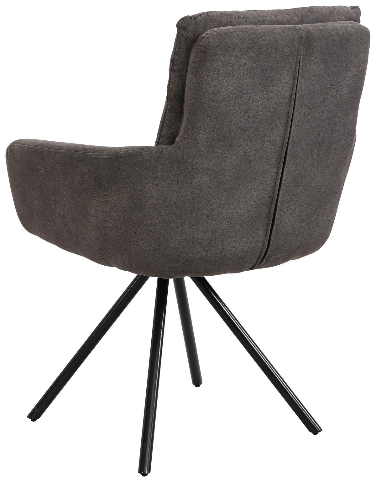 KRZESŁO Z PODŁOKIETNIKAMI SCOTTY 2.0 - czarny/szary, Design, metal/tkanina (62/89/65cm) - Cantus