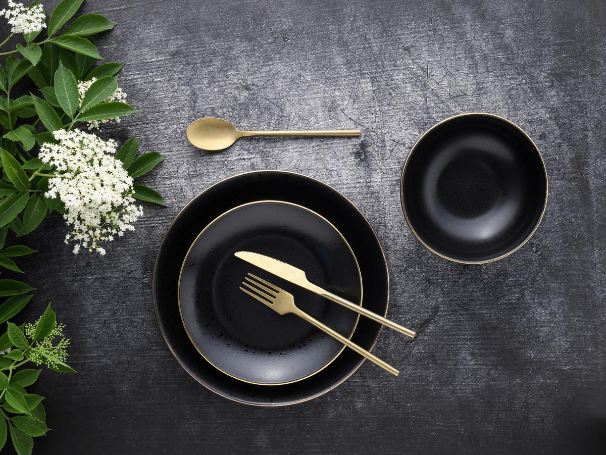 Tafelservice Black in Schwarz, 12-teilig - Schwarz, KONVENTIONELL, Keramik (31/31/38cm) - Creatable