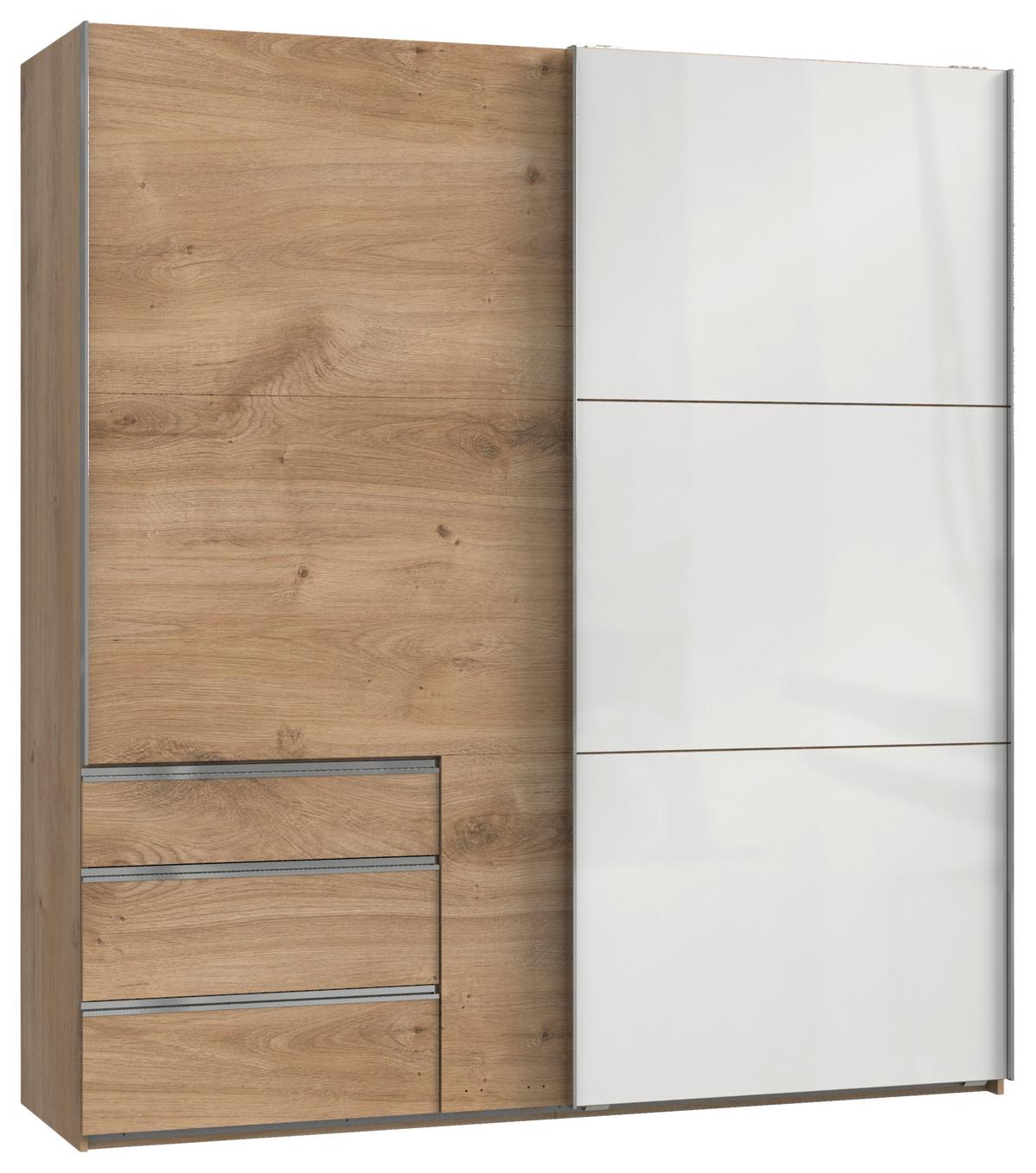Ormar S Kliznim Vratima Level 36c - bijela/boje hrasta, Moderno, drvni materijal (200/216/65cm) - Modern Living