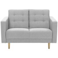 2-Sitzer-Sofa Jasmin Hellgrau Flachgewebe mit Schlaffunktion - Eschefarben/Hellgrau, MODERN, Holz/Textil (128/81cm) - Max Winzer