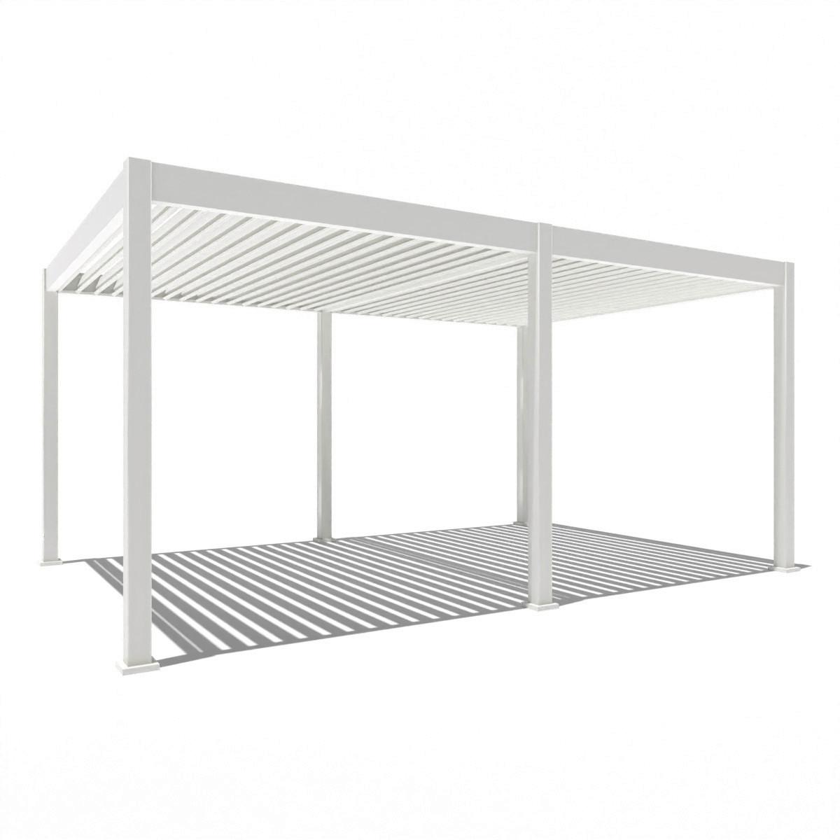 Pergola Deluxe ca. 530x360 cm Weiß Netzbetrieb inkl.LED - Weiß, Basics, Metall (530/255/360cm) - Gardenson