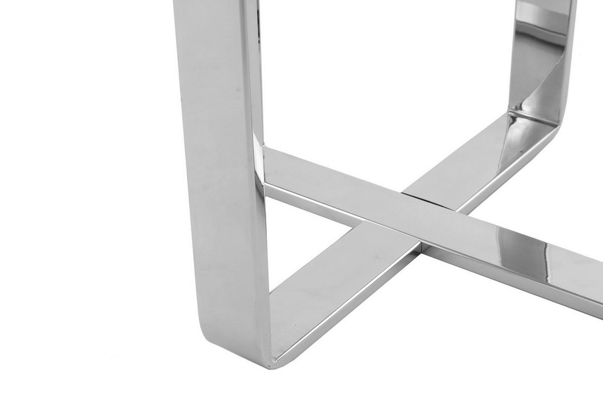 BEISTELLTISCH KATRIS 100 SILBER - clair/couleur argentée, Design, verre/métal (46/46/60cm) - Kayoom