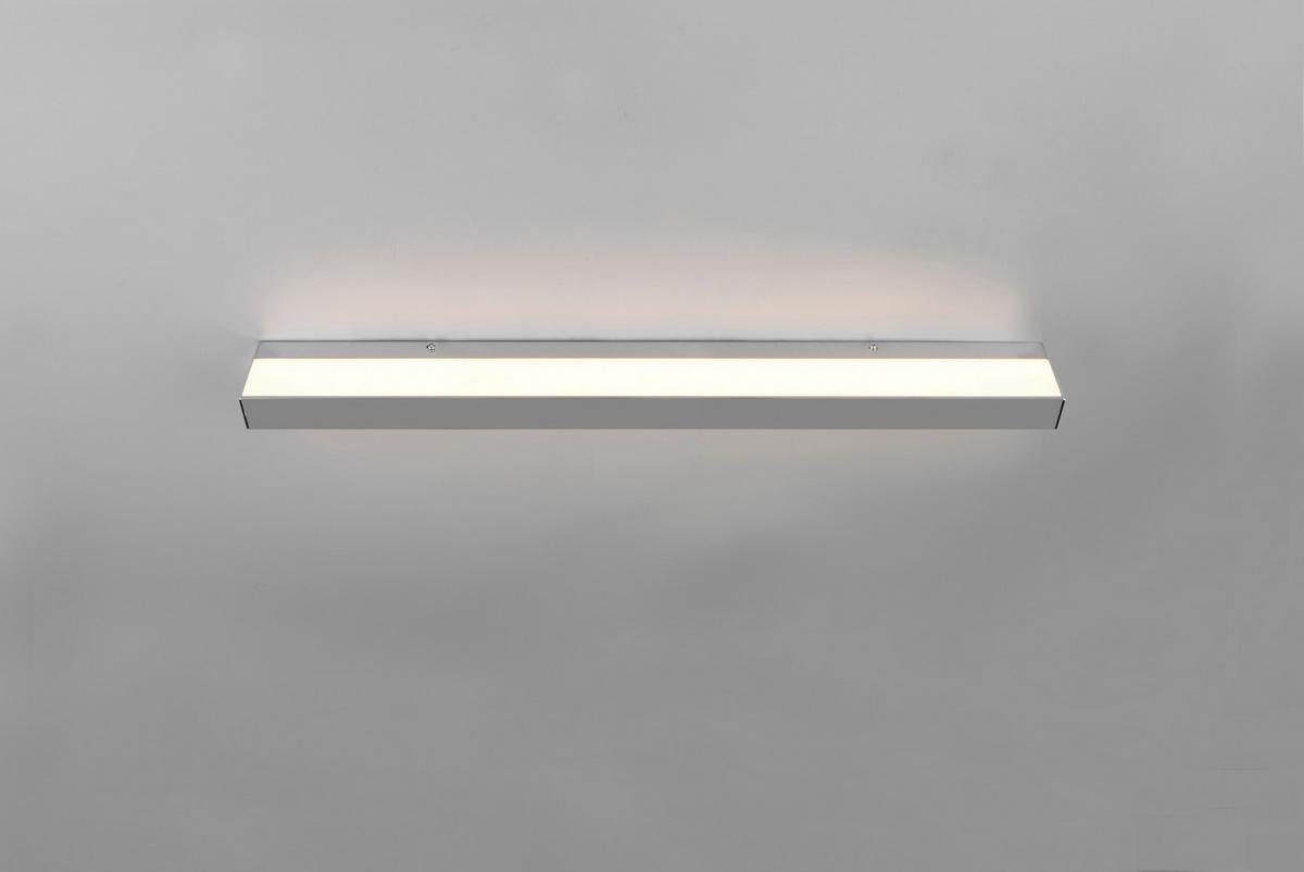 LED-Wandleuchte Rocco in Weiß/Aluminium max. 13 Watt - Chromfarben/Weiß, Basics, Kunststoff/Metall (3,6/90/8cm) - Trio Leuchten