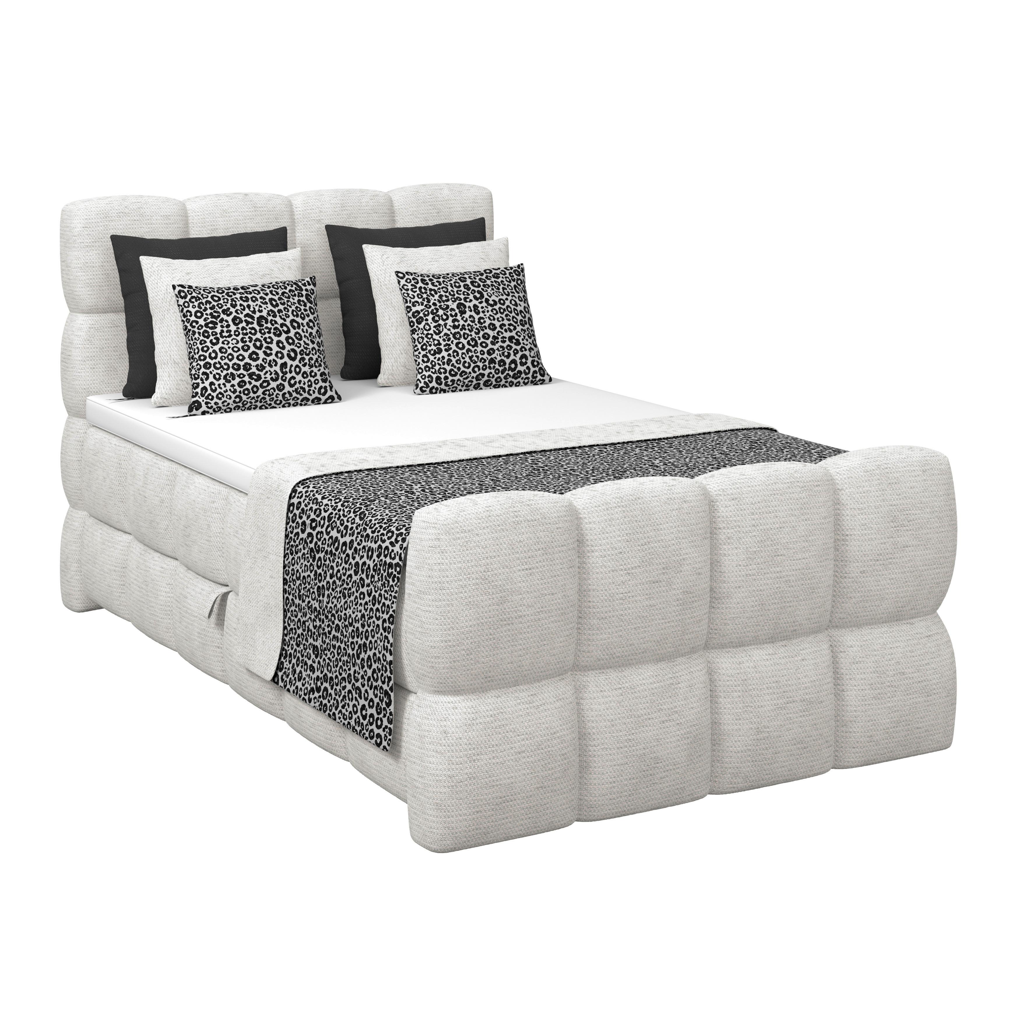 Pat boxspring Brisbane - crem, Trend, plastic/lemn (140/220cm) - Premium Living