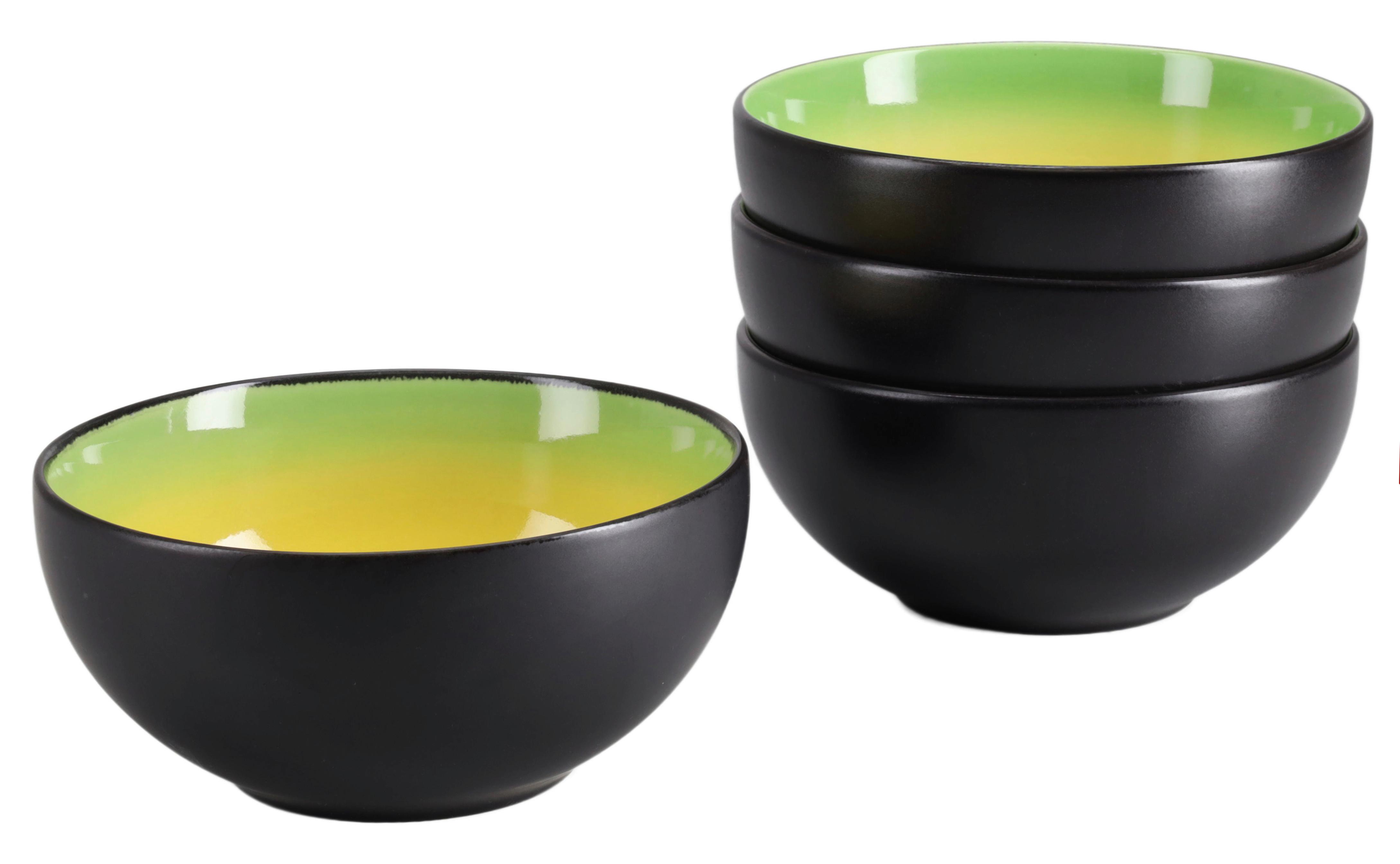 Tálszett 24930 Hot Green Buddha Bowl - sárga/fekete, Basics, kerámia (17,5/8,5cm) - Creatable
