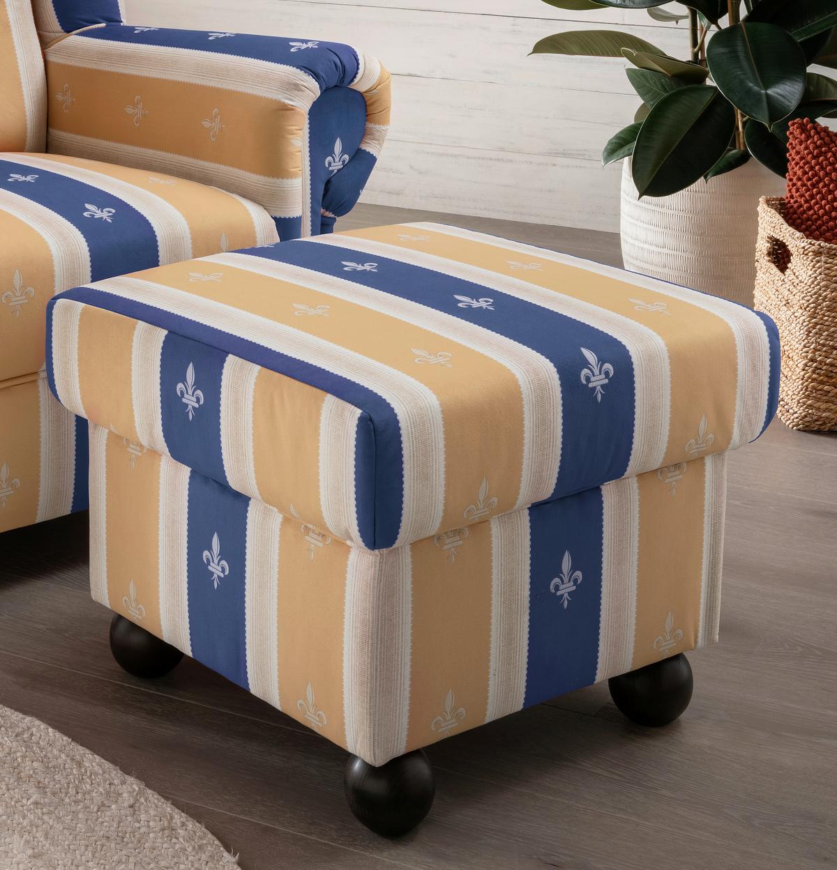 Sesselset Torello Blau Mikrofaser - Blau, KONVENTIONELL, Holz/Textil (92/102/145cm) - Livetastic