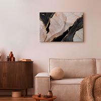 Slika Na Platnu Moment - črna/barve kapučina, Basics, tekstil/les (90/60/1.2cm) - artgeist