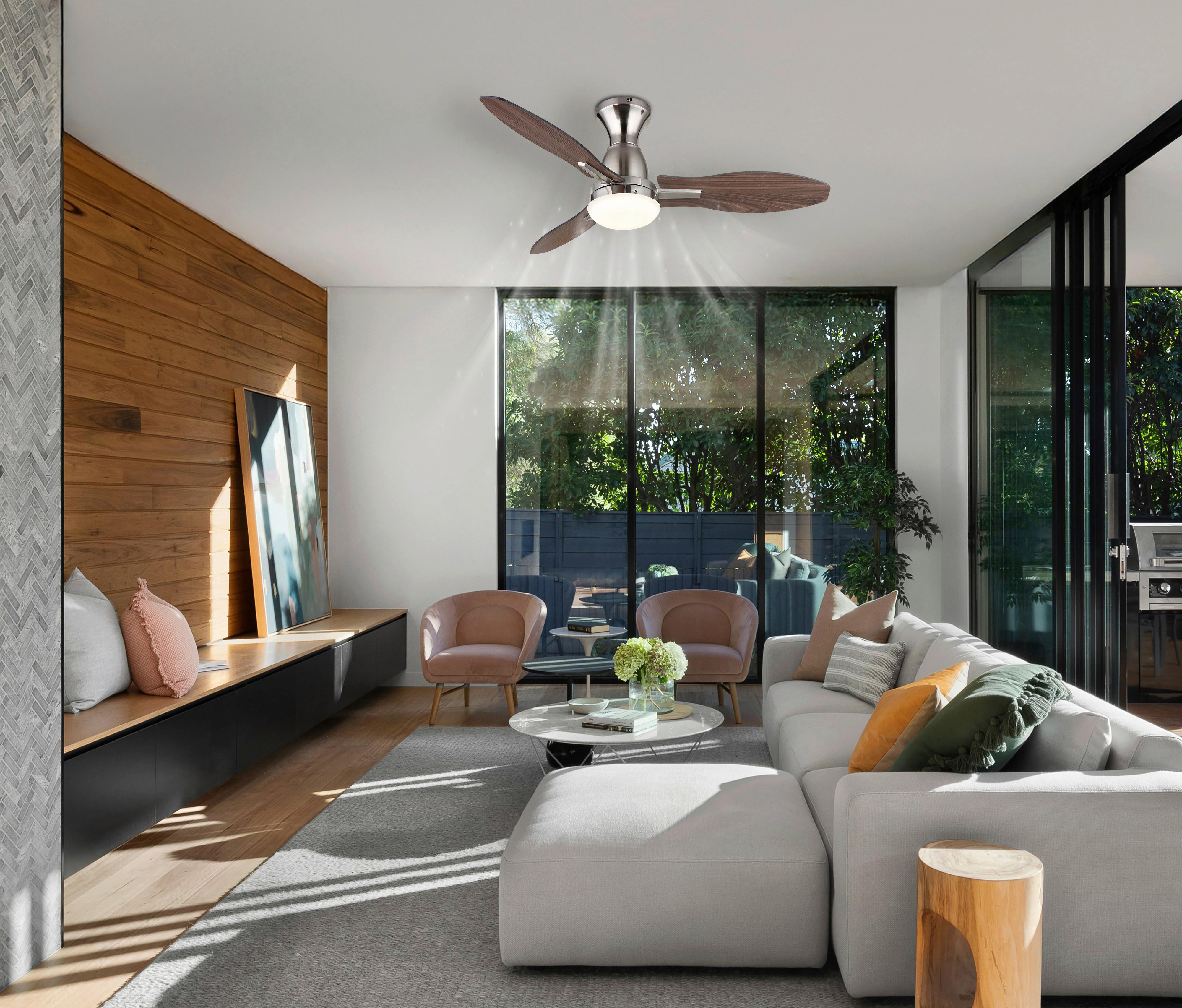 DECKENVENTILATOR 03671N GALE - Hellbraun/Dunkelbraun, Konventionell, Holzwerkstoff/Kunststoff (107/32,5cm) - Globo