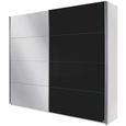 Schwebetürenschrank in Schwarz mit Spiegel - Alufarben, MODERN, Holzwerkstoff/Metall (226/229/61cm) - Modern Living Schwebetürenschrank in Schwarz mit Spiegel - Alufarben, MODERN, Holzwerkstoff/Metall (226/229/61cm) - Modern Living
