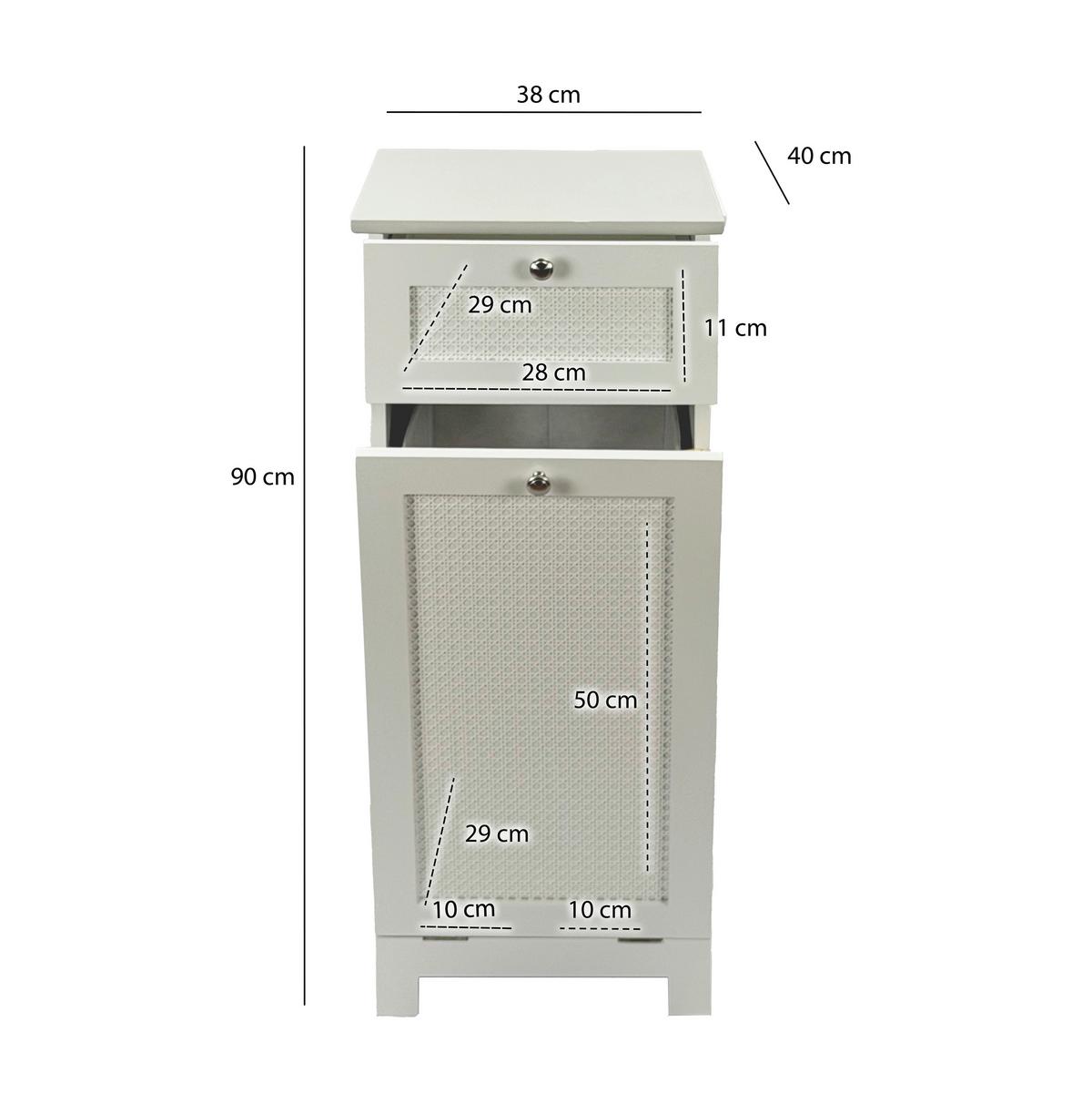 Wäscheschrank Wl7.763 - Weiss/Silberfarben, Design, Holzwerkstoff/Metall (40/90/38cm) - Livetastic