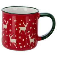 Tasse Christmas Grün/Rot/Weiß ca. 250ml - Rot/Weiß, KONVENTIONELL, Keramik (8/11cm) - Mömax
