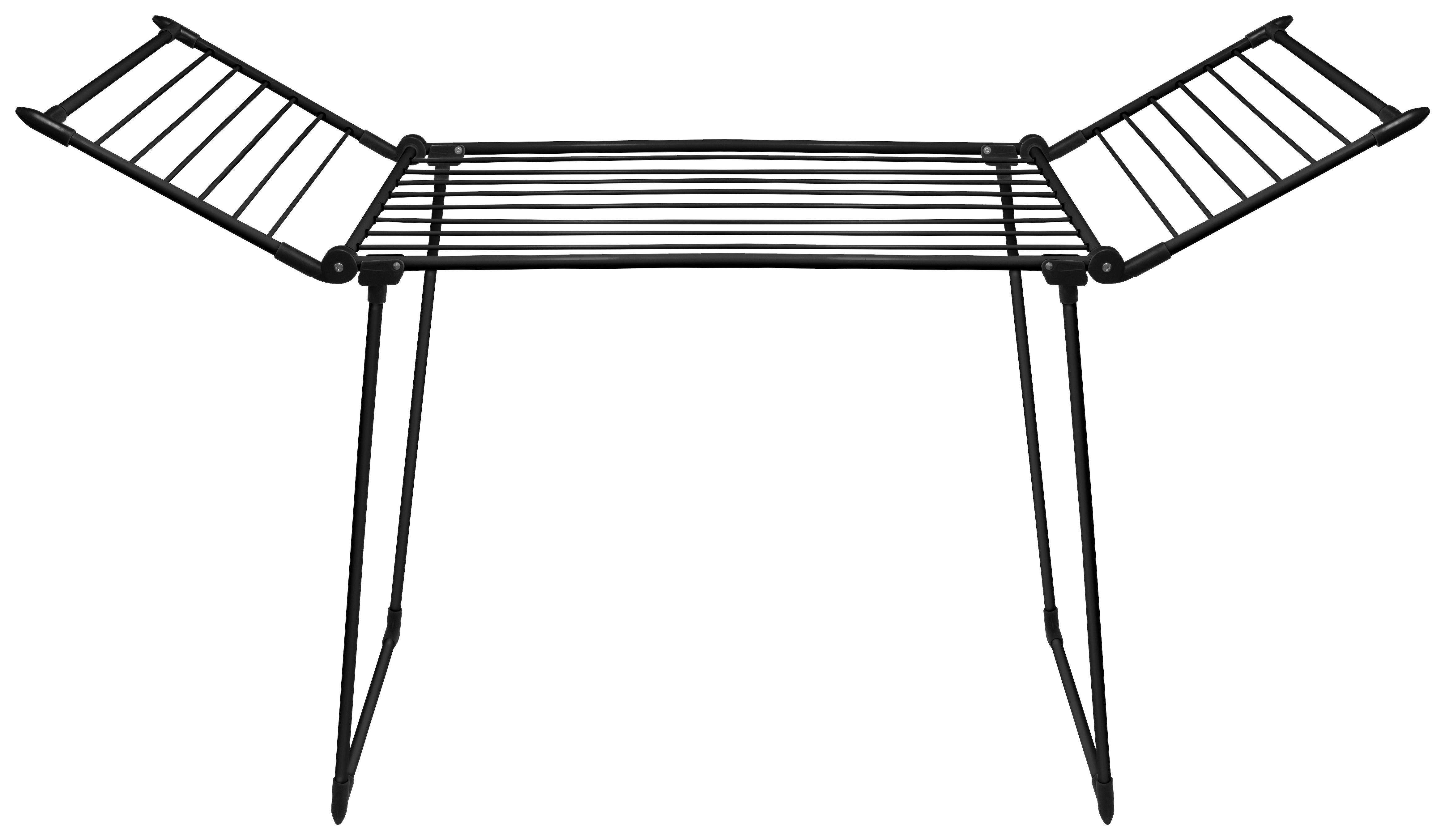 Uscător de rufe vertical Michi - negru, Modern, plastic/metal (175/60/105cm) - Mömax