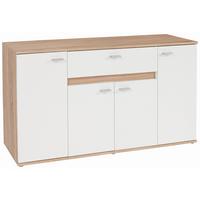 Comodă Carmen - stejar Sonoma/alb, Modern, material pe bază de lemn (160/80/35cm) - Modern Living