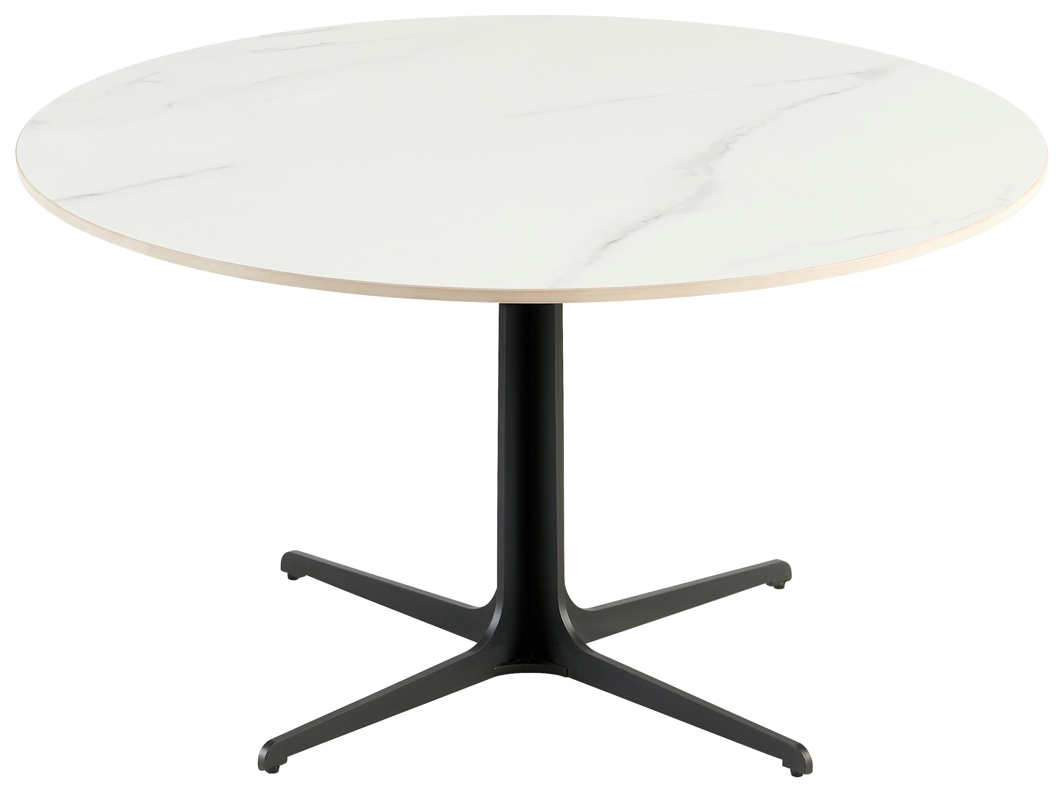 Măsuță de cafea WHITE PEARL 3 - alb/negru, Modern, ceramică/metal (80/45/80cm) - Modern Living