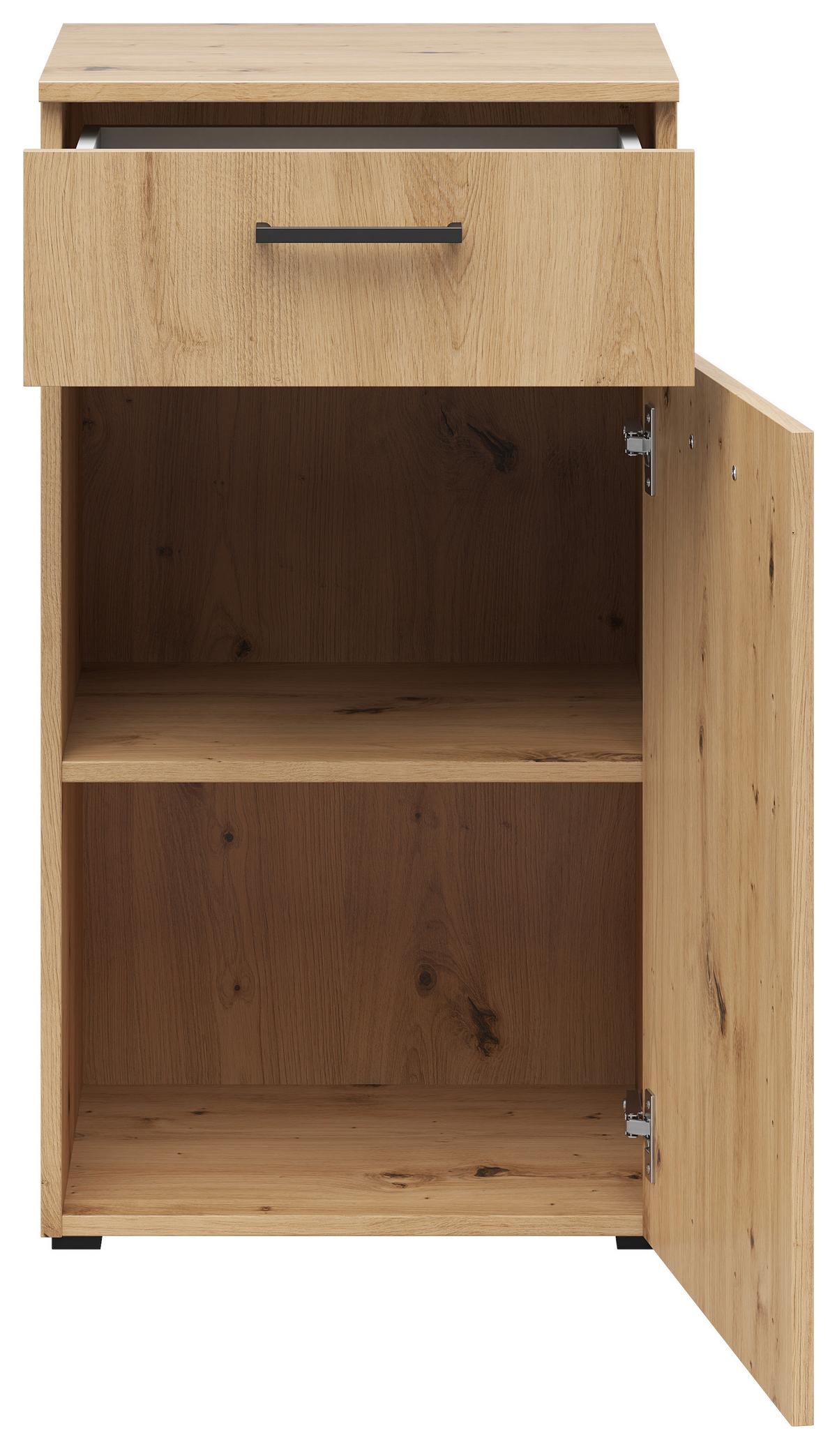 Komoda Multi - hrast Artisan/crna, Moderno, drvni materijal/plastika (45/83/40cm) - Modern Living