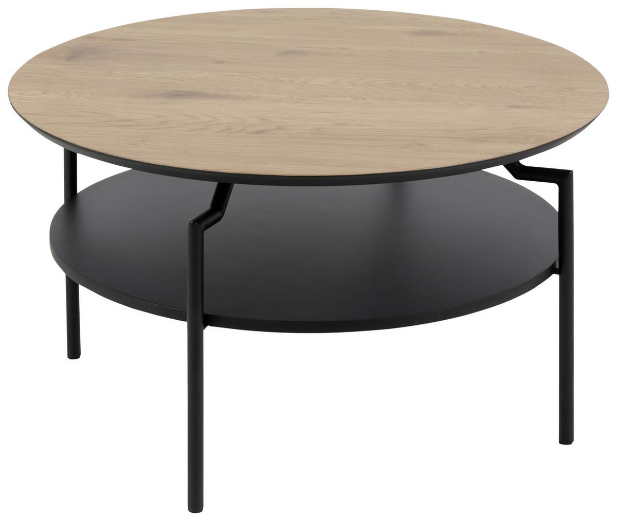 STOLIK KAWOWY GOLDINGTON - kolor dębowy/czarny, Trend, materiał drewnopochodny/metal (80/80/45cm) - Livetastic