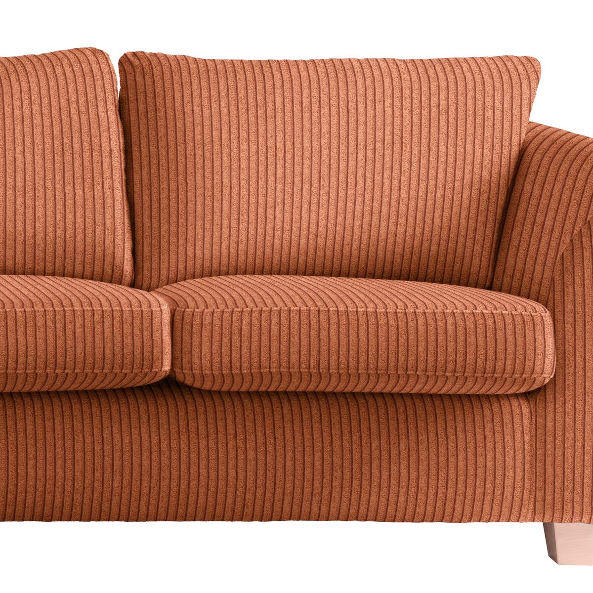 2-Sitzer-Sofa Devado Koralle Cord - Koralle/Naturfarben, Holz/Textil (190/70-85/95cm) - Mömax