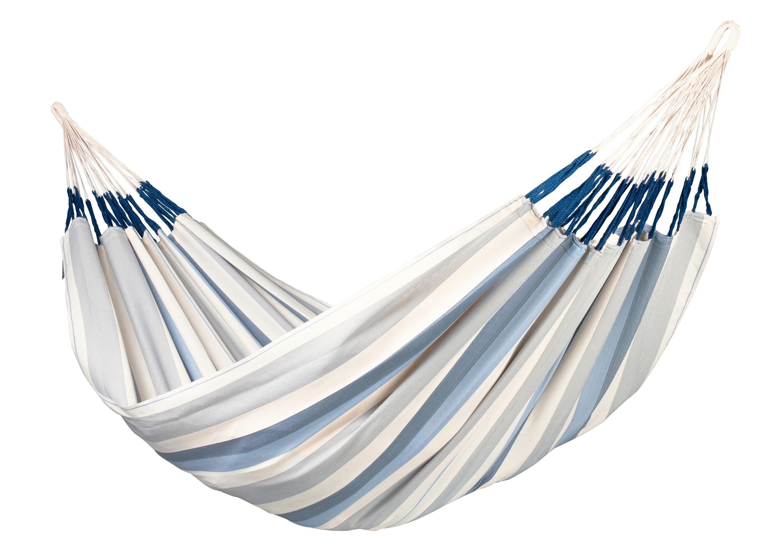 Hängematte Kingsize Hammock Outdoor Blau/Weiß - Blau/Weiß, KONVENTIONELL, Textil (180/400cm) - La Siesta