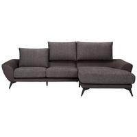 Wohnlandschaft Soria in Dunkelgrau - Dunkelgrau/Schwarz, MODERN, Textil (296/103/176cm) - Premium Living