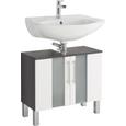 Waschbeckenunterschrank Weiß/Anthrazit - Chromfarben/Anthrazit, MODERN, Glas/Holzwerkstoff (65,0/65,5/31,3cm) - MÖMAX modern living