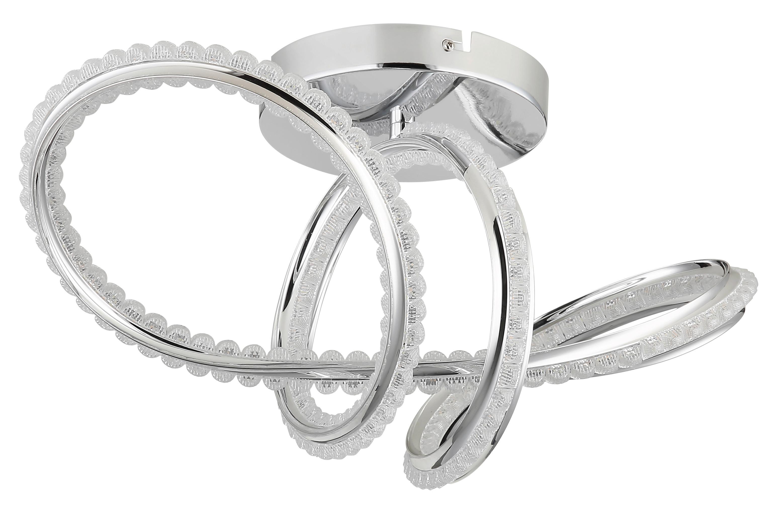 Led-deckenleuchte 67440d Evangeline - Chromfarben/Klar, Design, Kunststoff/Metall (50/25/25cm) - Globo