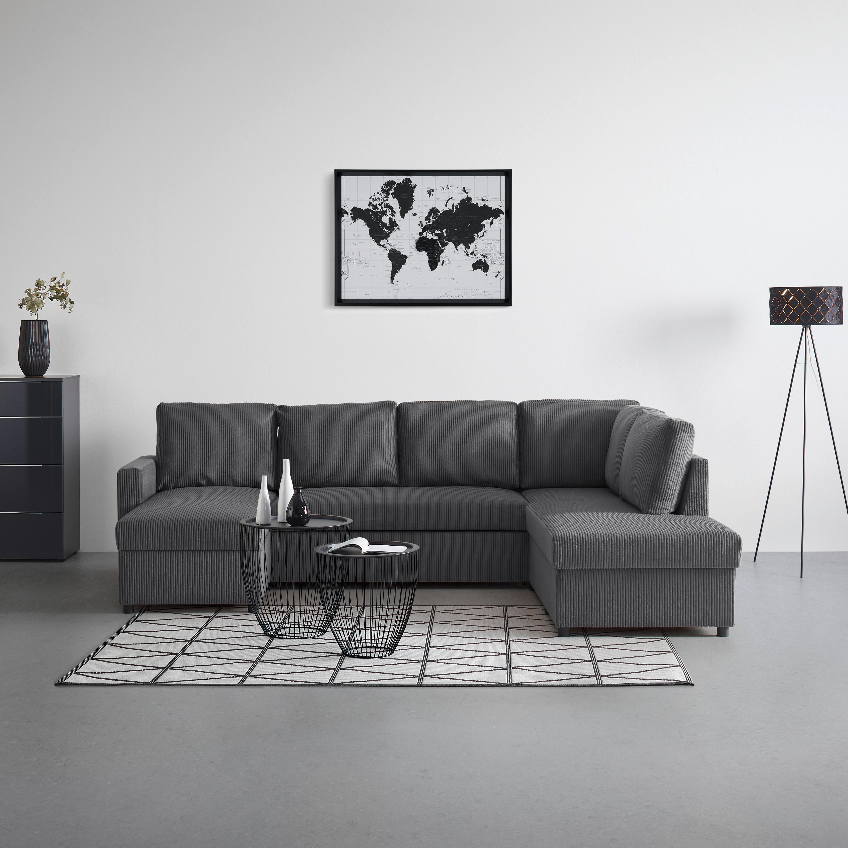 Wohnlandschaft Martina ACV Rechts Anthrazit - Anthrazit/Schwarz, MODERN, Holz/Holzwerkstoff (276/89/204cm) - Mömax