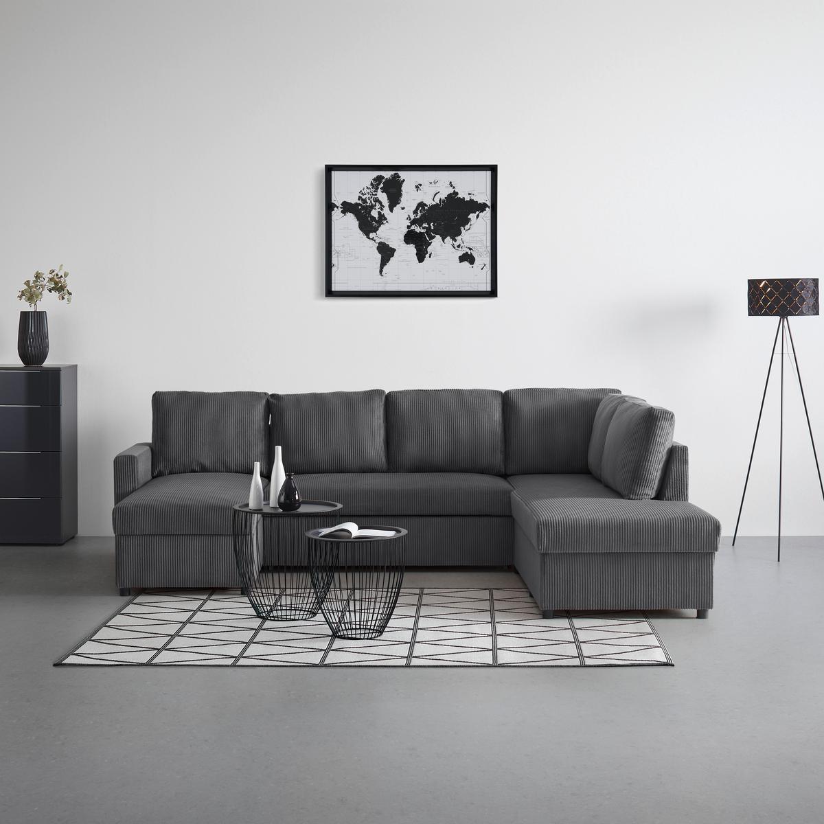 Sarokkanapé Martina - antracit, Modern, faalapú anyag/textil (276/89/204cm) - Mömax