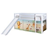 Spielbett "Manuel",aus Kiefer, multicolor/weiß - Multicolor/Weiß, Natur, Holz (90/200cm) - MID.YOU