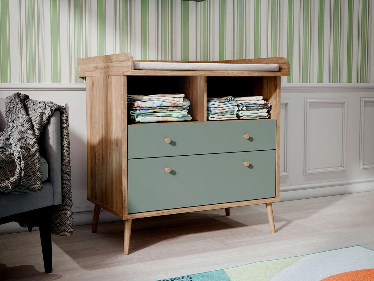 Komoda Za Previjanje Whenua - boje hrasta/boje kadulje, Konvencionalno, drvni materijal (89,8/94,4/77cm) - Mömax