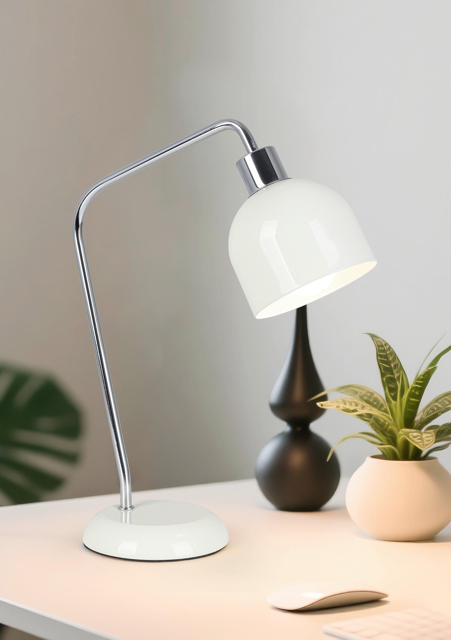 BORDSLAMPA ILKA - vit/kromfärg, Modern, metall/plast (27/12/35cm) - Mömax