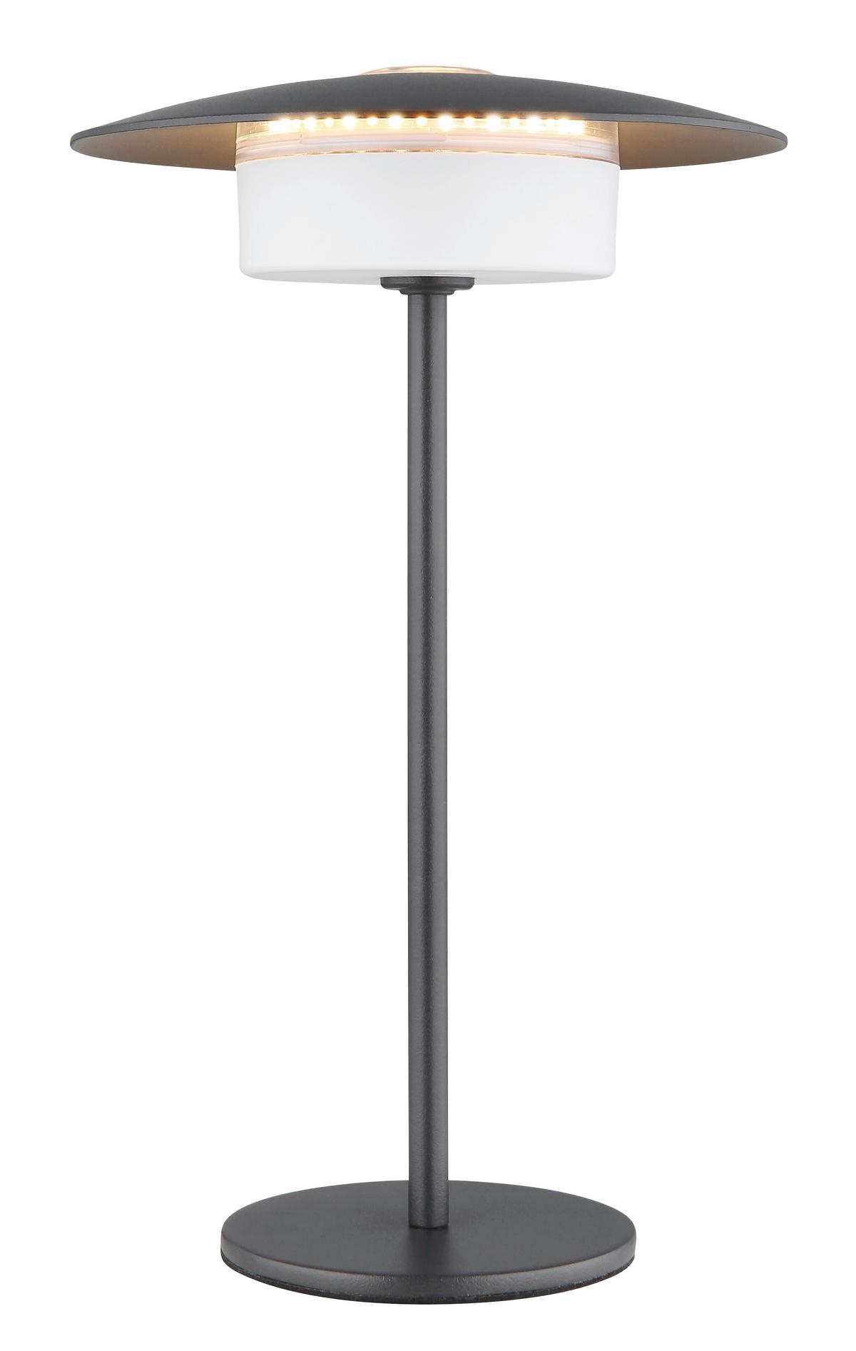 Akku-Tischleuchte Kyler Grau/Weiß max. 3 Watt - Schwarz/Weiß, Design, Kunststoff/Metall (18/30cm) - Globo
