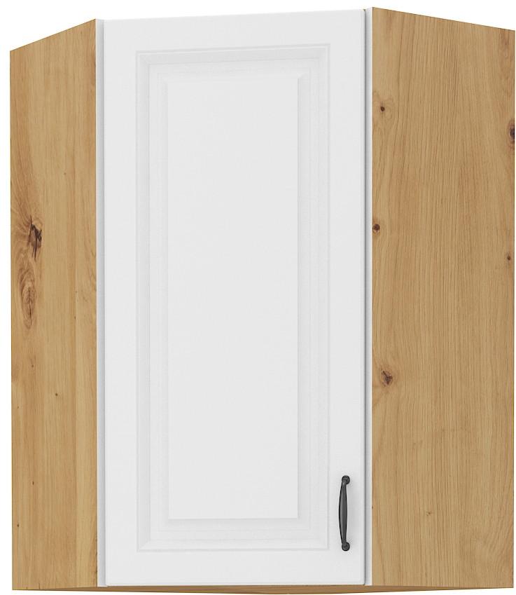 Kutni Viseći El.1 Vr./3 Police Stilo - bijela/hrast Artisan, Moderno, drvni materijal/metal (60X60/90/31cm)