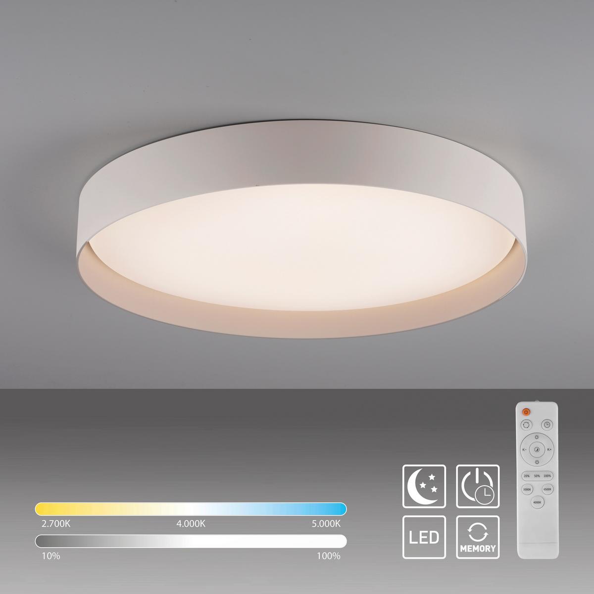 LAMPA SUFITOWA LED 14595-39 TAVOLI - kolor piaskowy, Konventionell, tworzywo sztuczne/metal (49/49/7.3cm) - Schöner Wohnen
