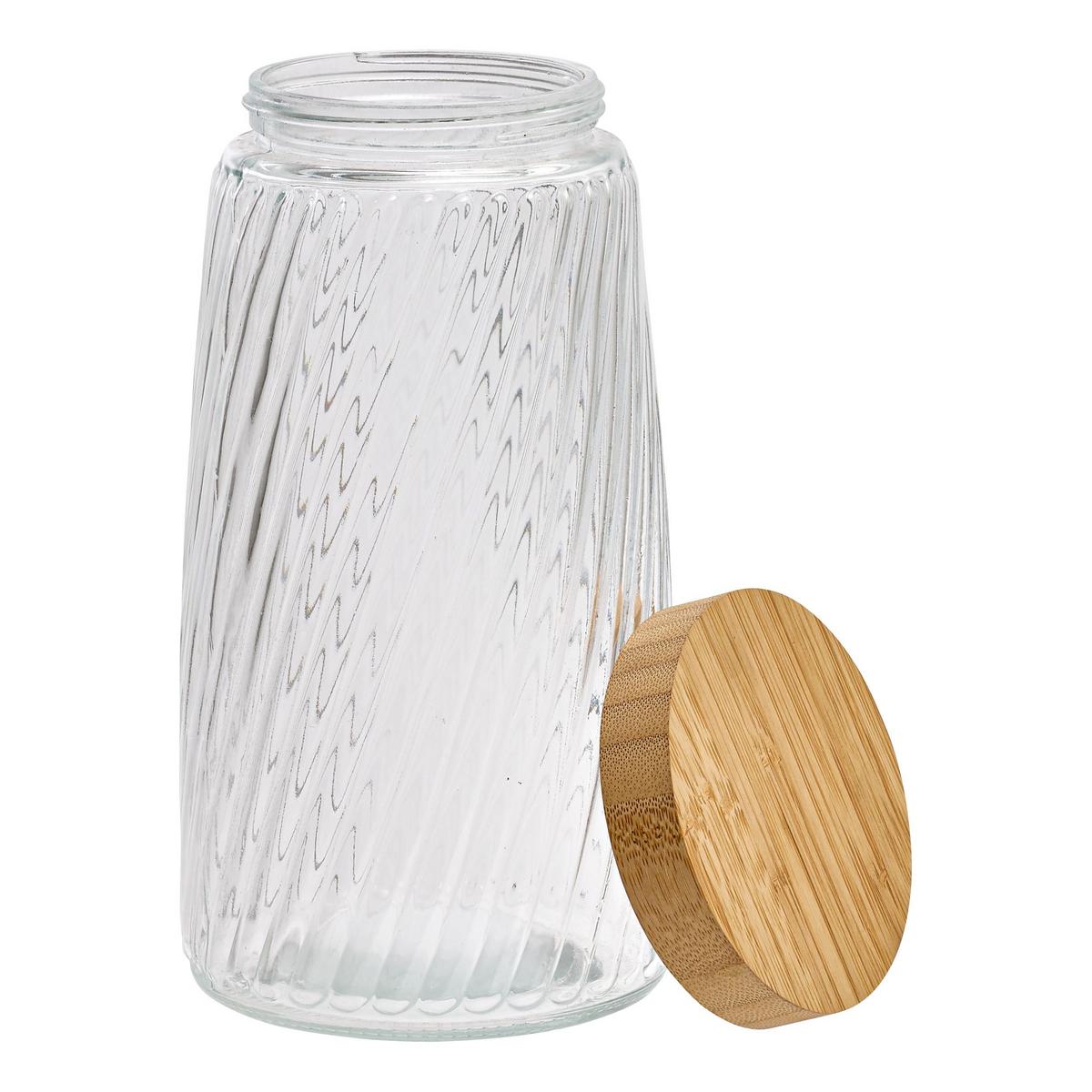 Staklenka Striva - 2,1l - prirodne boje/prozirno, Basics, staklo/drvo (2,1l)