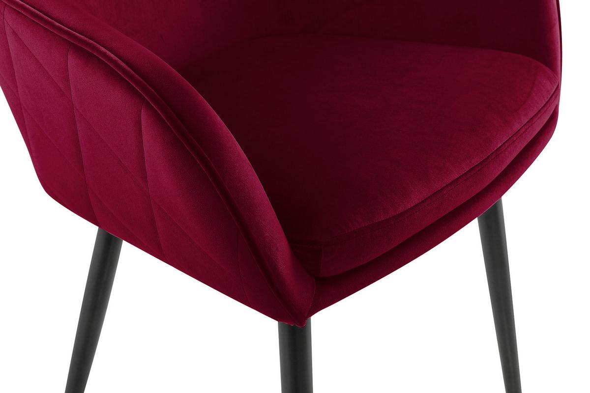 Naslanjač Samt, Rdeča - rdeča/črna, Moderno, kovina/tekstil (61/85/60cm) - Livetastic