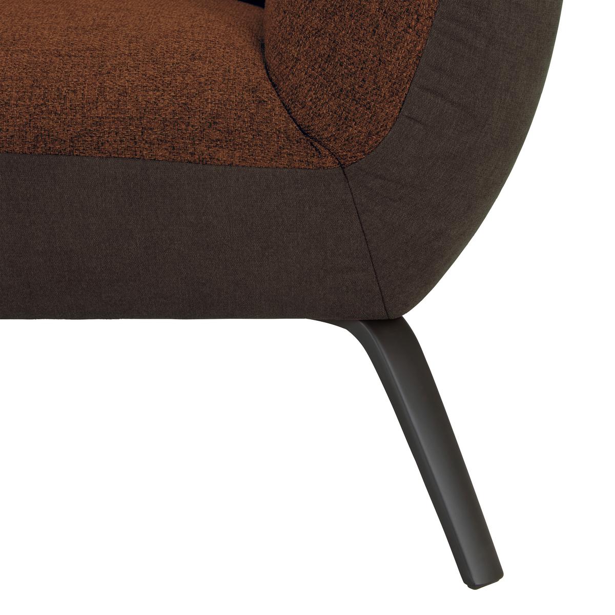 Bigsofa Trendy Kupferfarben - Schwarz/Kupferfarben, MODERN, Holzwerkstoff (260/93/124cm) - Premium Living