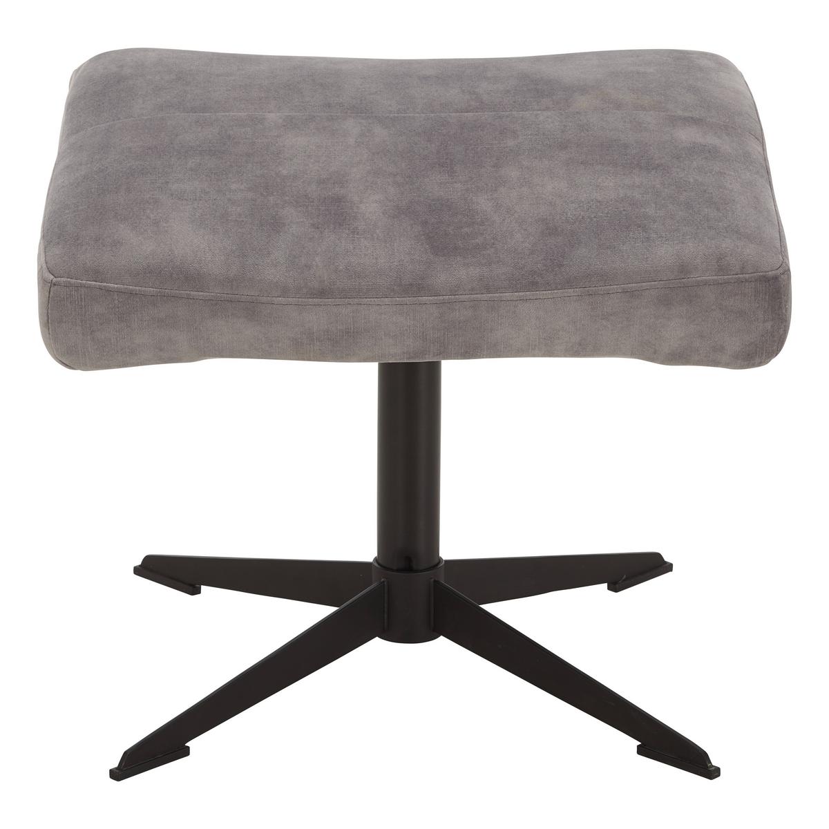 Hocker York in Grau - Grau, Modern, Textil (52/44/42cm) - Mömax