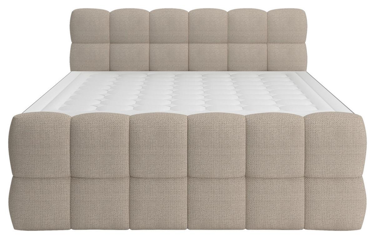 Boxspring Krevet Brisbane - bež/crna, Trend, drvni materijal/drvo (120/220cm) - Premium Living