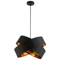 Hängeleuchte Goldi in Schwarz/Gold max. 25 Watt - Goldfarben/Schwarz, Modern, Textil/Metall (38/120cm) - Modern Living