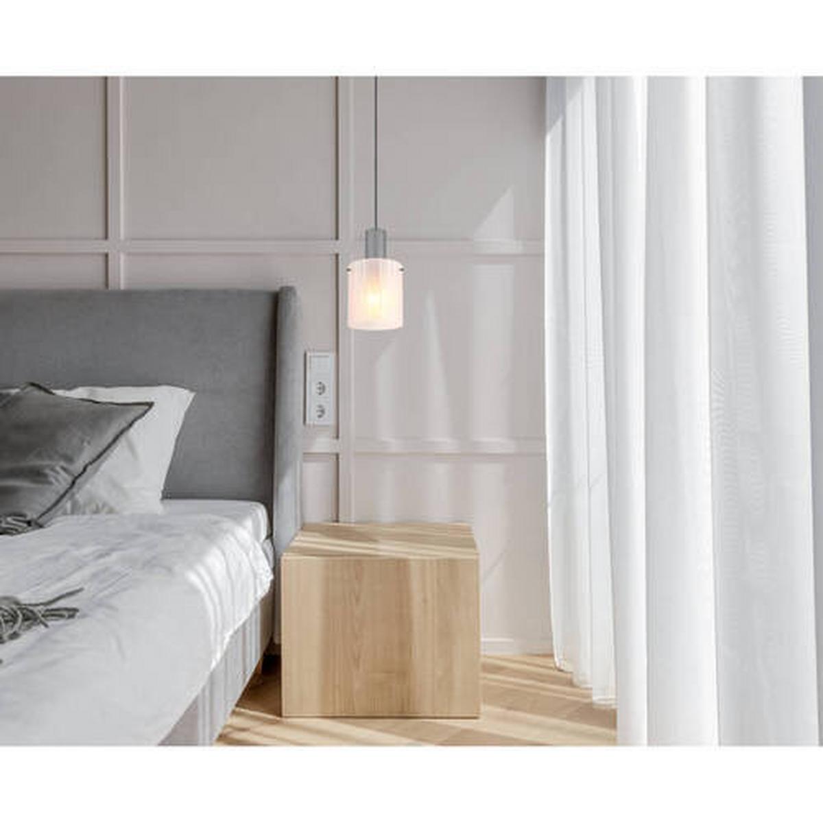Hängeleuchte Tulivar Dunkelgrau max. 40 Watt - Dunkelgrau, KONVENTIONELL, Glas/Metall (18/120cm) - Globo