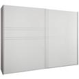 Schwebetürenschrank Seidengrauglas - Hellgrau/Alufarben, KONVENTIONELL, Glas/Holzwerkstoff (306/222/68cm) - PREMIUM LIVING