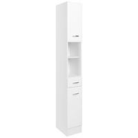 Hochschrank in Weiss 'Rallye' - Chromfarben/Weiß, KONVENTIONELL, Holzwerkstoff/Kunststoff (25/190/34cm) - Held