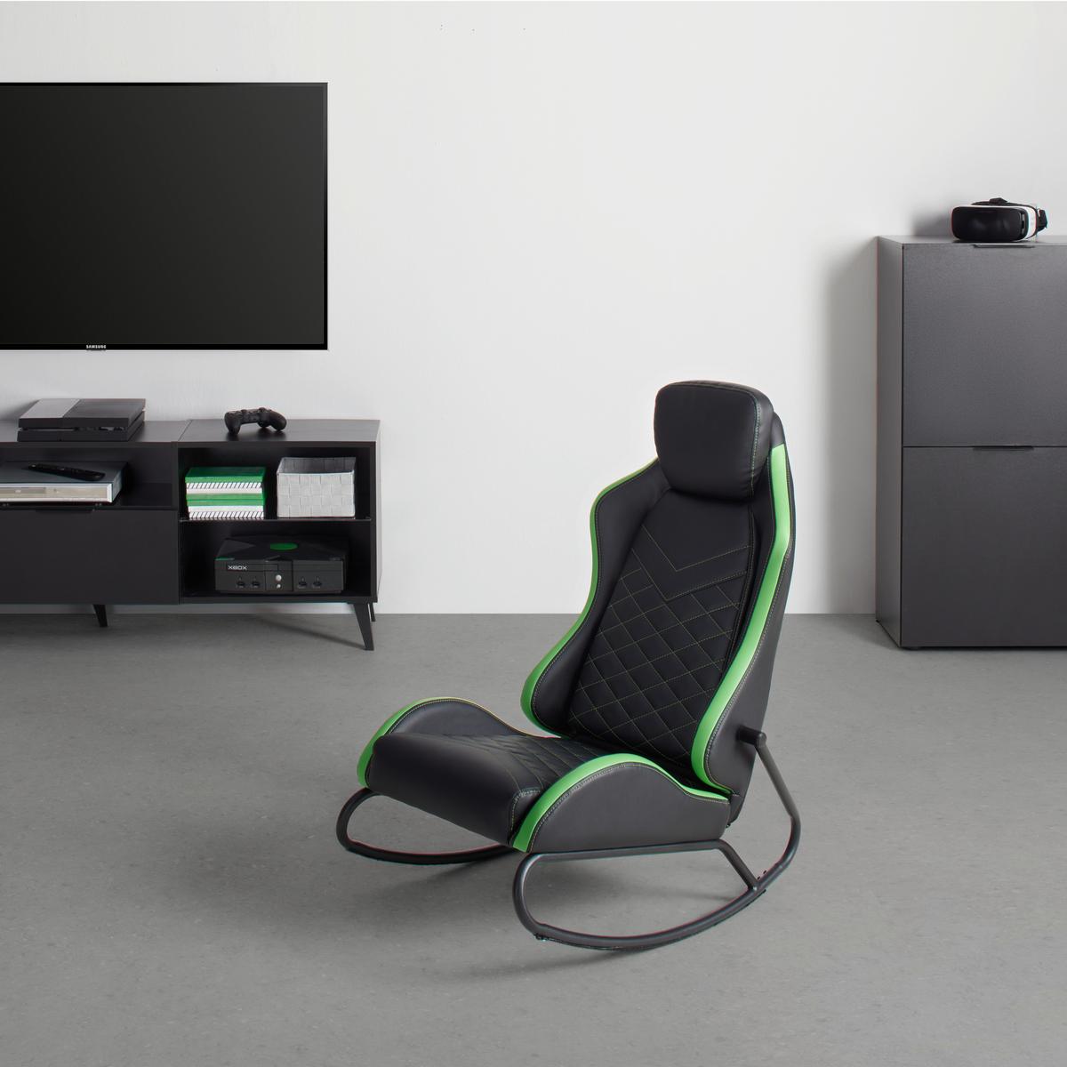 Gaming Stol Jacky - črna/zelena, Moderno, kovina/tekstil (48/88/71cm) - Mömax